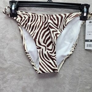 Sundazed Bikini Bottom Womens‎ Size M Violet Mocha Zebra Print Swimsuit String